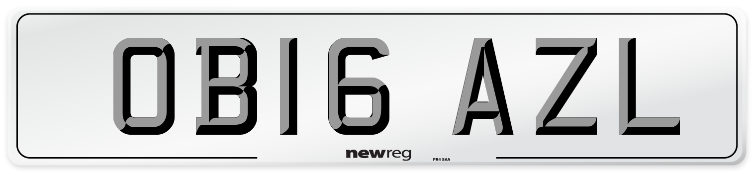 OB16 AZL Number Plate from New Reg